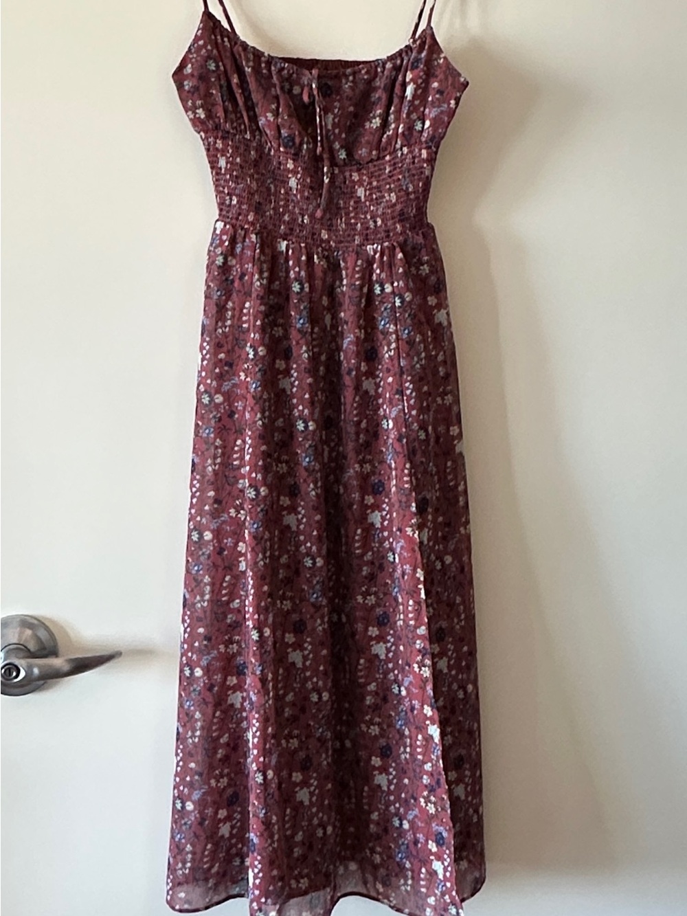 Aritzia Wilfred GENOA MIDI DRESS | color warm siena floral | Size XS